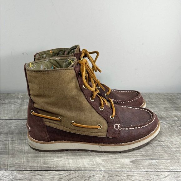 Sperry Top Sider Duck Lace Up Women’s Brown Leather Driving Shoes Boots Size 7.5 - Picture 2 of 9